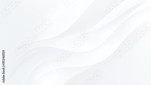 White wavy abstract background with smooth curves and light gray shadows modern design element