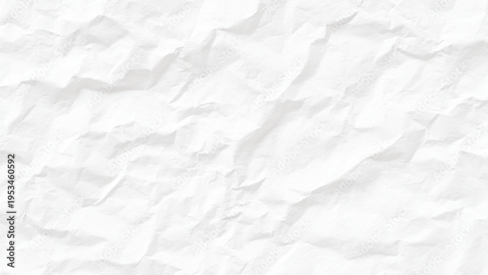 Fototapeta premium Crumpled white paper texture background with wrinkles and creases abstract design element