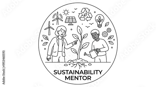 Sustainability Mentor Icon Depicting Eco-Friendly Lifestyle