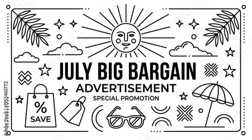 Summer Big Bargain Advertisement in Black and White