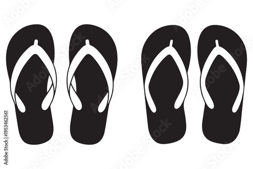 Summer flip flop sandals silhouette casual beach footwear illustration
