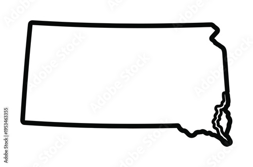 Clean vector outline of the state of south dakota displayed in a simple design