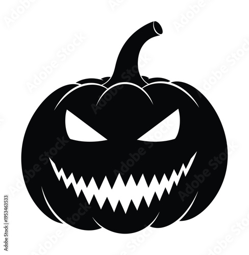 Vector of an angry pumpkin with sharp teeth and a curved stem