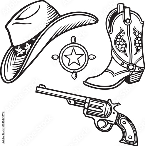 vector illustration of a cowboy