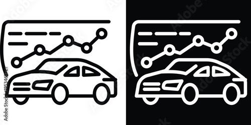 analysis Two-tone version in black and white background