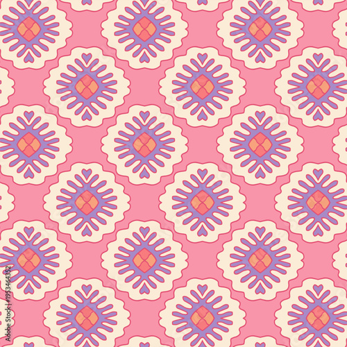 Scalloped Diamond Tile Slate Terracotta Pattern