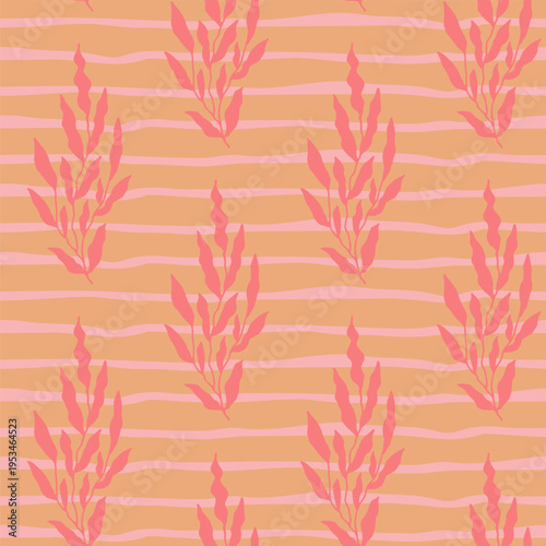 Delicate Folk Floral Stripe Slate Blue