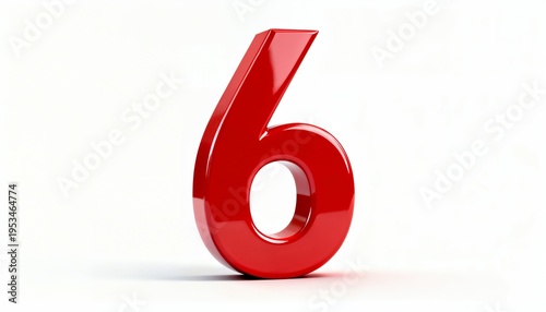 3d rendering of 6 number 