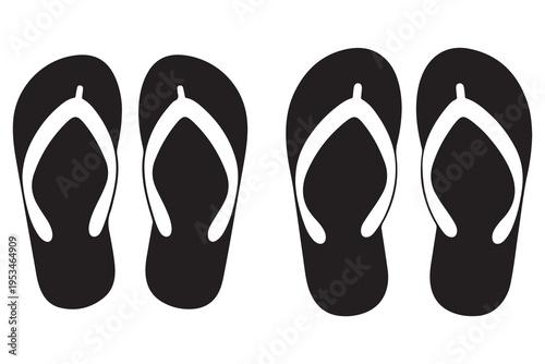 Summer flip flop sandals silhouette casual beach footwear illustration
