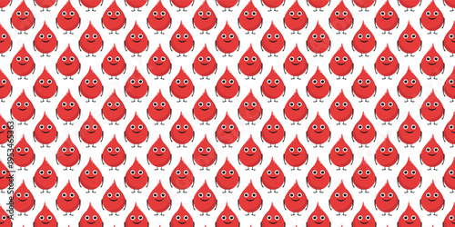Cute blood drop character seamless pattern for medical health care. Blood drop pattern