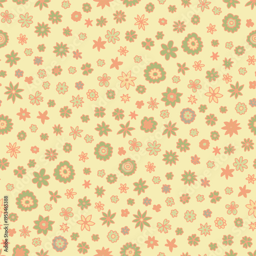 Whimsical Multi Colored Ditsy Meadow Pattern