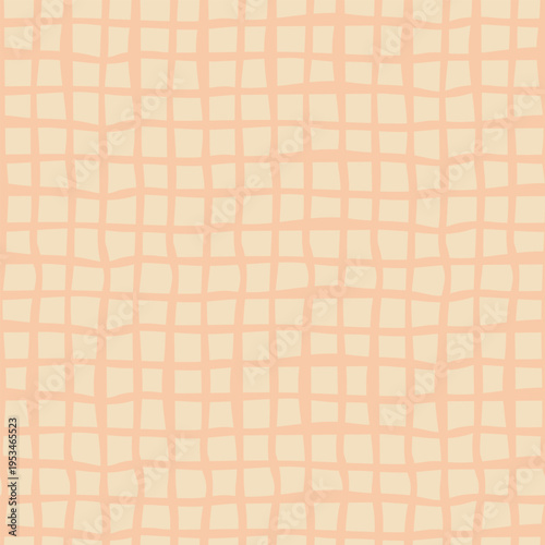 Abstract Wavy Peach Grid Textile Pattern