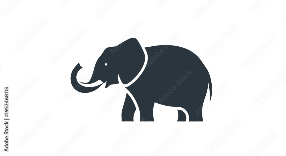 Obraz premium Large Gray Elephant Side Profile View.