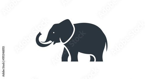 Large Gray Elephant Side Profile View.