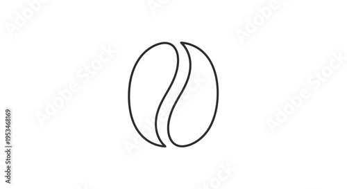 Simple black coffee bean icon design.