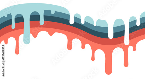 Colorful paint drips melting down.