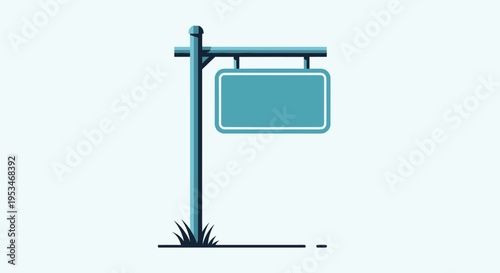 Blank Street Sign Post Illustration.