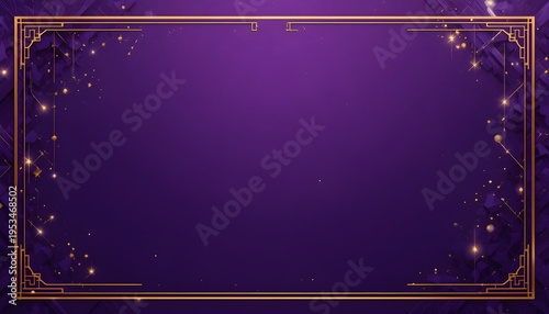 Luxury Purple and Gold Background with Golden Lines – Premium Paper Cut Style