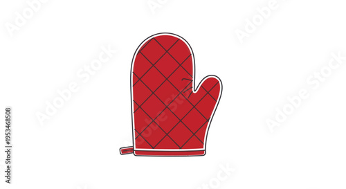 Red Oven Mitt Kitchen Accessory.
