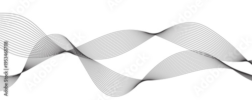 Grey Flowing Wave Lines