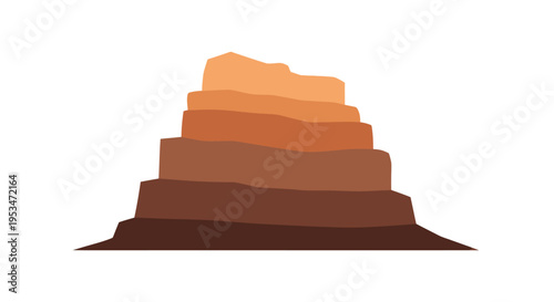 Brown multi layered rock formation.