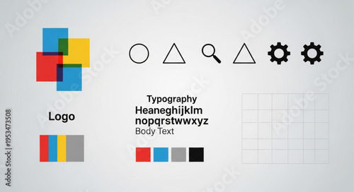 Brand Identity Design Elements - Logo, Typography, and Color Palette.