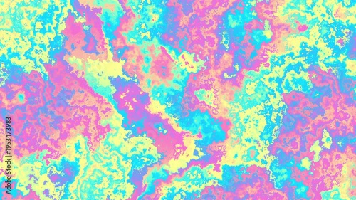 Subtle cyan and pink stained grainy grunge abstract background seamless loop. Digital animation.