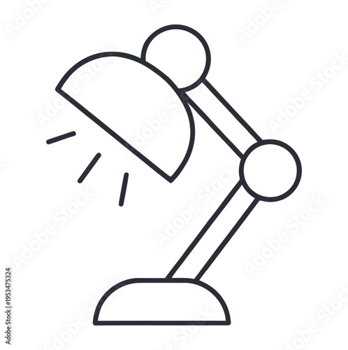 Vector of a classic desk lamp with an adjustable arm and a round base