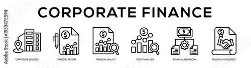 Corporate Finance web banner illustration concept