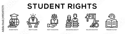 Student Rights web banner illustration concept