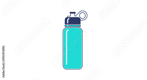 Teal reusable water bottle closeup.