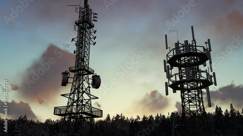 5G base station signal towers and communication facilities