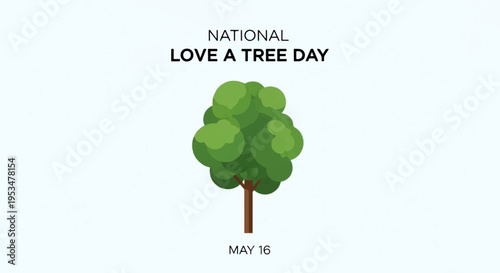 Tree illustration for national love a tree day on may 16 celebrating environmental awareness and conservation
