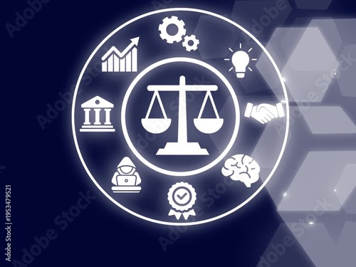 Business, Technology, Internet and network concept. Labor Law Lawyer Legal.. technology abstract background of animation.
