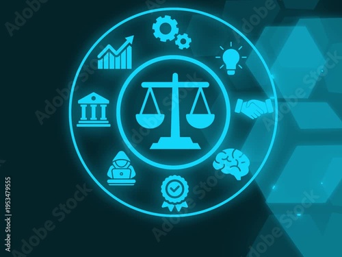 Business, Technology, Internet and network concept. Labor Law Lawyer Legal.. technology abstract background of animation.

