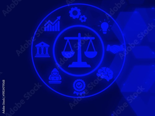 Business, Technology, Internet and network concept. Labor Law Lawyer Legal.. technology abstract background of animation.
