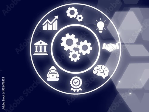 Business, Technology, Internet and network concept. Automation Software Technology Process System. technology abstract background of animation.
