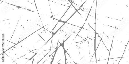 Abstract white grunge background with random fine scratch marks and scattered black lines, subtle distressed texture, minimal industrial style, clean yet worn high-resolution scratch wall backdrop.