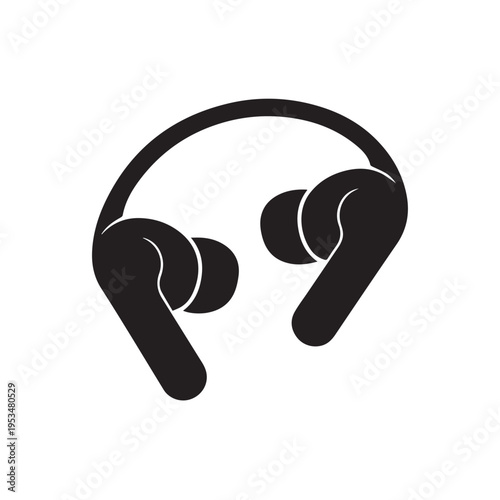 Wireless earbuds, modern earphones, audio device, personal listening, technology accessory, music playback, sound equipment, minimalist design