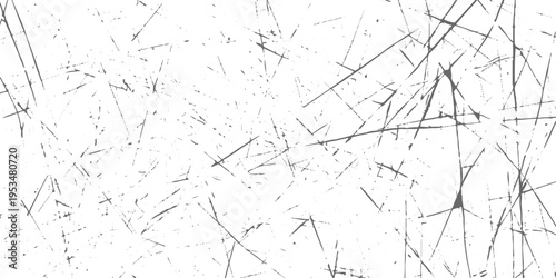 Abstract white grunge background with random fine scratch marks and scattered black lines, subtle distressed texture, minimal industrial style, clean yet worn high-resolution scratch wall backdrop.
