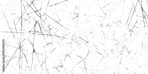 Abstract white grunge background with random fine scratch marks and scattered black lines, subtle distressed texture, minimal industrial style, clean yet worn high-resolution scratch wall backdrop.