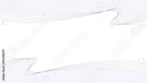 曲線のシンプルなデザインフレーム、波、背景、16:9サイズ