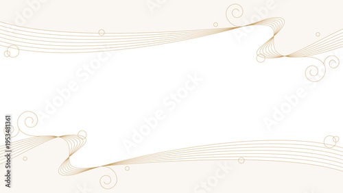 曲線のシンプルなデザインフレーム、波、背景、16:9サイズ