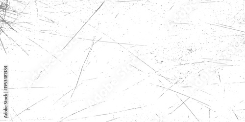 Abstract white grunge background with random fine scratch marks and scattered black lines, subtle distressed texture, minimal industrial style, clean yet worn high-resolution scratch wall backdrop.