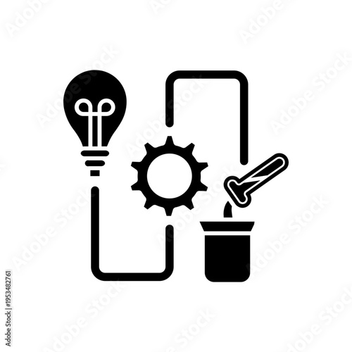 Research and Development synthesis Glyph Icon for Research and Development