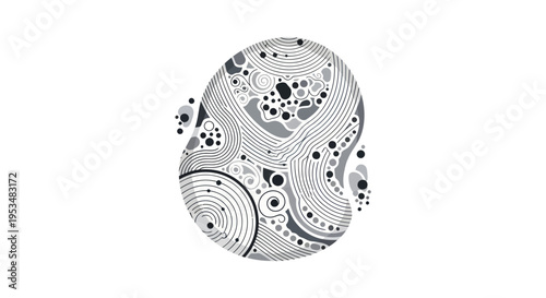 Fotografia Black and white decorative circular object.