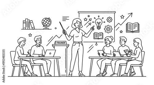 Trainer Presenting Ideas and Goals to a Team