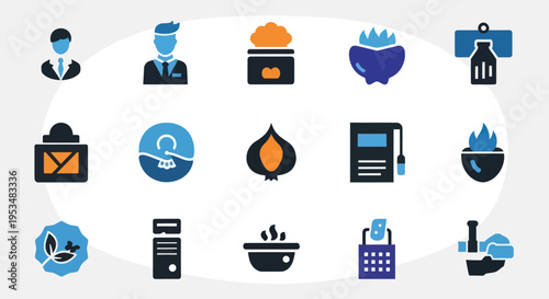 Business icons and office symbols.