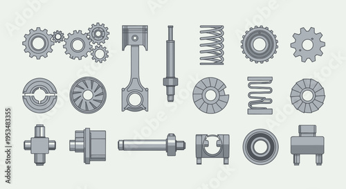 Collection of various mechanical parts.