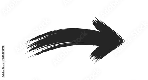 Black Brush Stroke Right Arrow Sign.